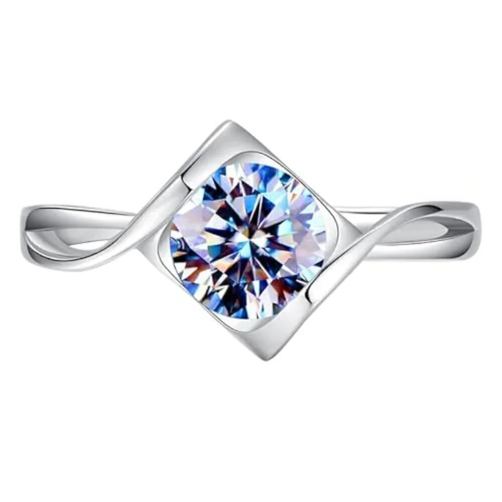 1 Ct Moissanite Women's Ring S925 Sterling Silver Solitaire Diamond